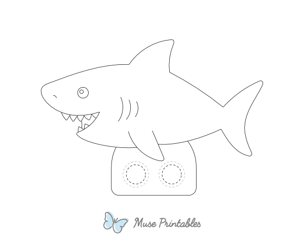 Shark Two Finger Puppet Craft Template Printable
