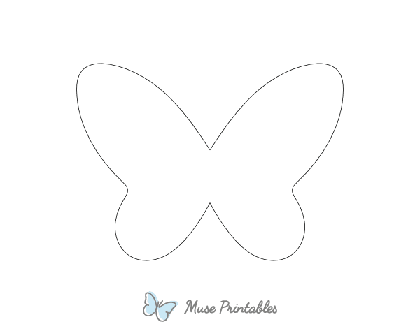 Simple Butterfly Shape Outline Craft Template Printable