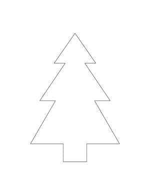 Simple Christmas Tree Shape Outline Craft Template Printable