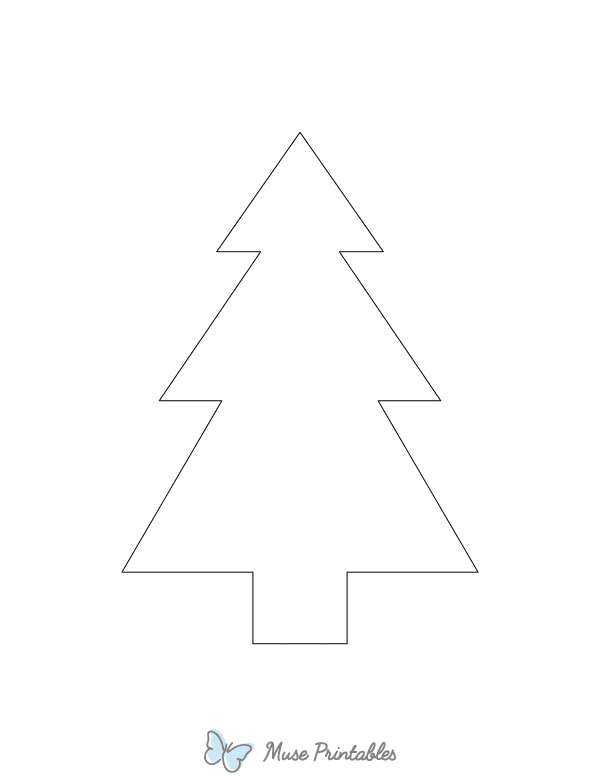 Simple Christmas Tree Shape Outline Craft Template Printable