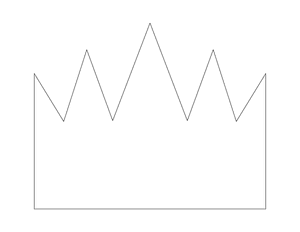 Simple Crown Shape Outline Craft Template Printable