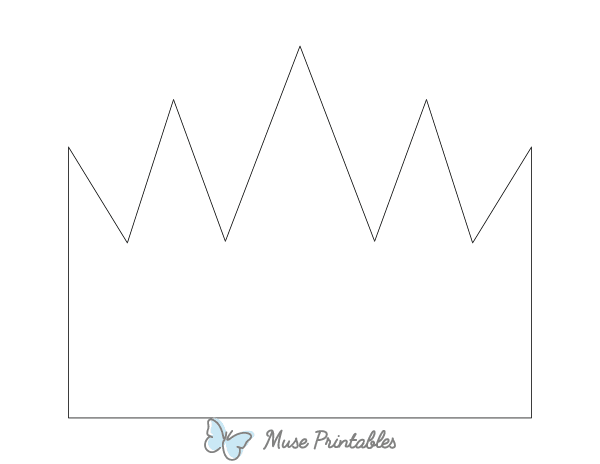 Simple Crown Shape Outline Craft Template