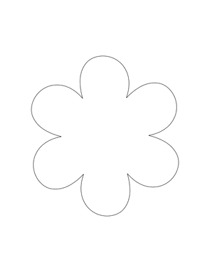 Simple Flower Shape Outline Craft Template Printable