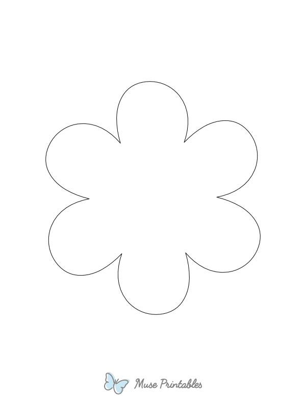 Simple Flower Shape Outline Craft Template Printable