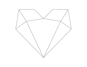 Simple Geometric Heart Outline Craft Template Printable