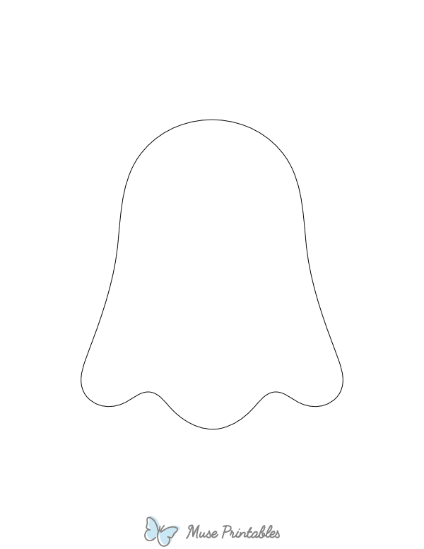 Simple Ghost Shape Outline Craft Template Printable