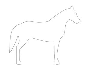 Simple Horse Shape Outline Craft Template Printable