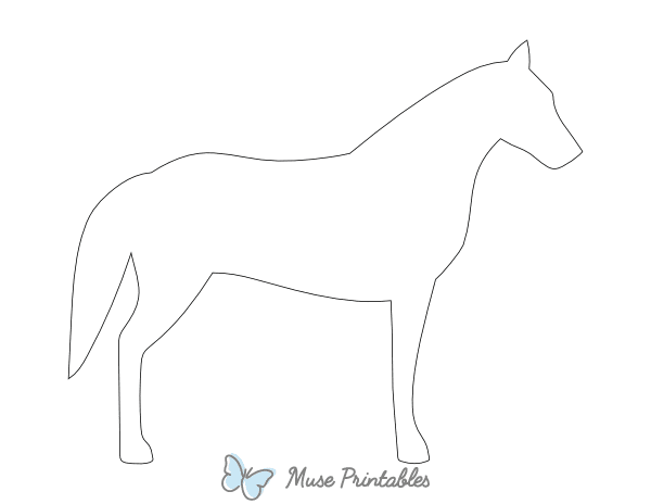 Simple Horse Shape Outline Craft Template