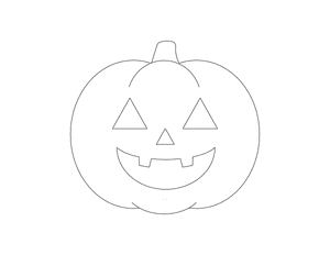 Simple Jack-o'-lantern Outline Craft Template Printable