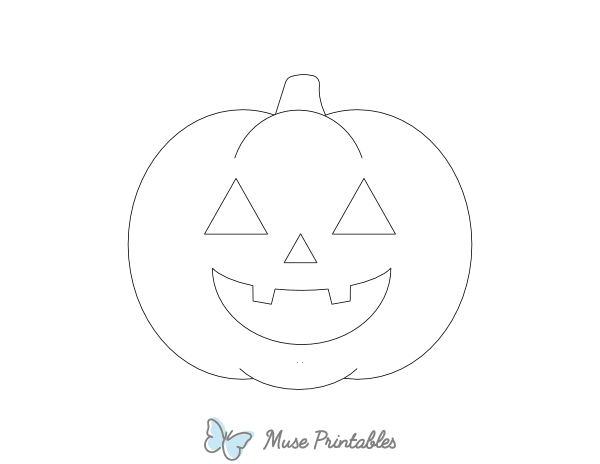 Simple Jack-o'-lantern Outline Craft Template Printable