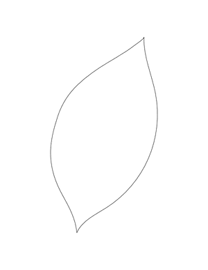 Simple Leaf Shape Outline Craft Template Printable
