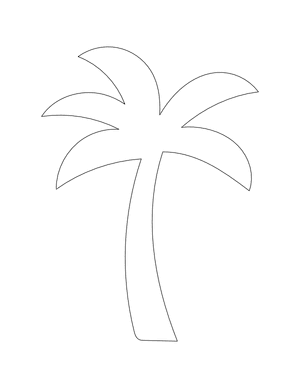 Simple Palm Tree Shape Outline Craft Template Printable