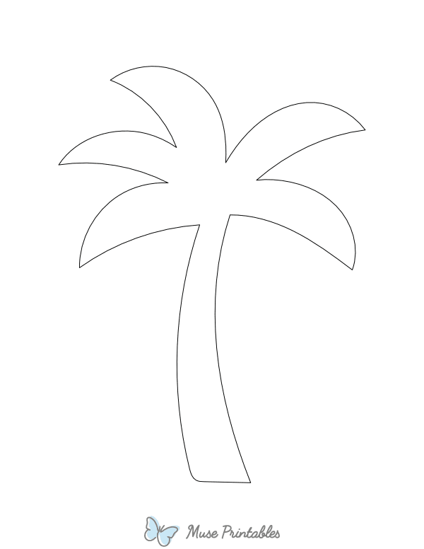 Simple Palm Tree Shape Outline Craft Template Printable