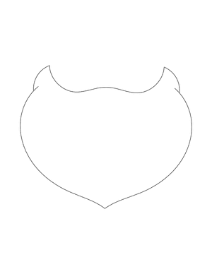 Simple Santa Claus Beard Outline Craft Template Printable