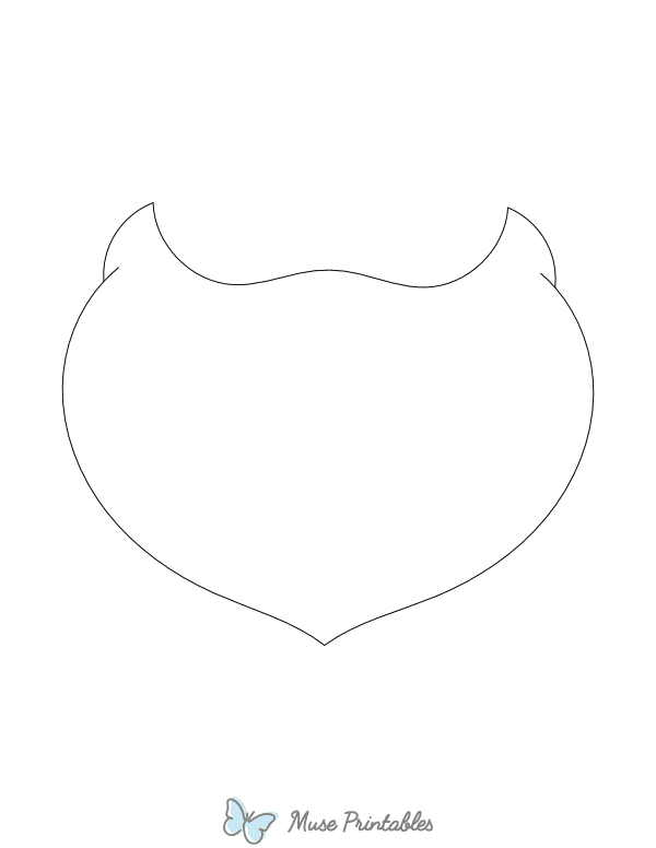 Simple Santa Claus Beard Outline Craft Template Printable