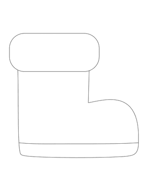 Simple Santa Claus Boot Outline Craft Template