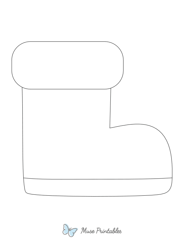 Simple Santa Claus Boot Outline Craft Template