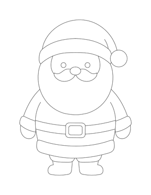 Simple Santa Claus Outline Craft Template Printable