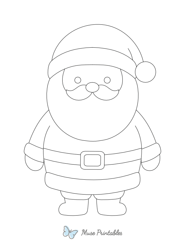 Simple Santa Claus Outline Craft Template Printable
