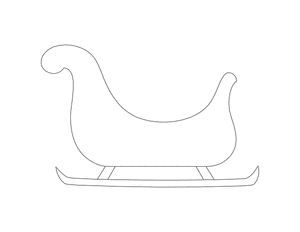 Simple Santa Claus Sleigh Outline Craft Template