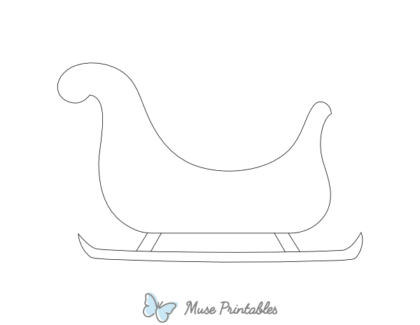 Simple Santa Claus Sleigh Outline Craft Template