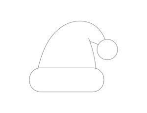 Simple Santa Hat Outline Craft Template Printable
