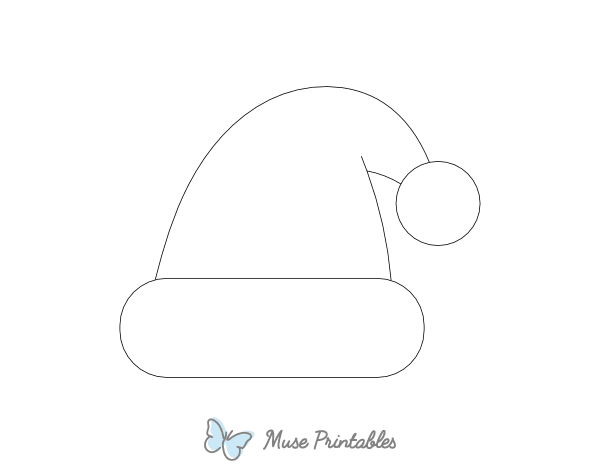 Simple Santa Hat Outline Craft Template Printable