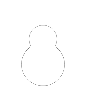 Simple Snowman Shape Outline Craft Template