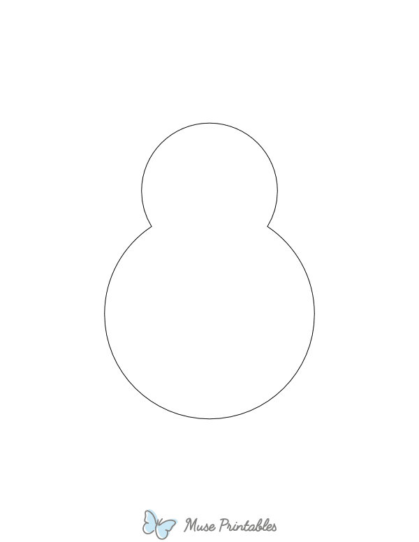 Simple Snowman Shape Outline Craft Template
