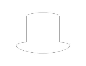 Simple Top Hat Shape Outline Craft Template Printable