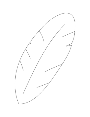 Simple Turkey Feather Outline Craft Template Printable