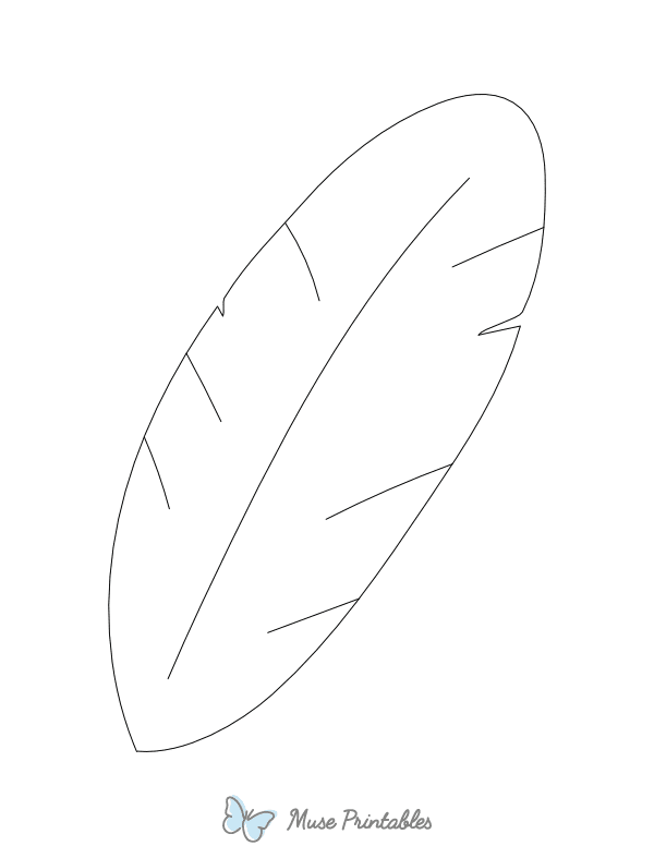 Simple Turkey Feather Outline Craft Template Printable