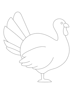 Simple Turkey Outline Craft Template Printable