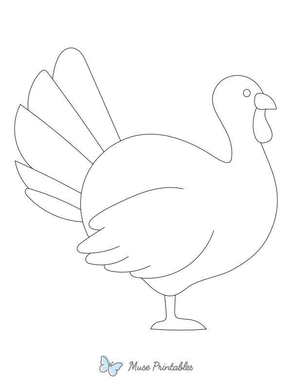 Simple Turkey Outline Craft Template Printable