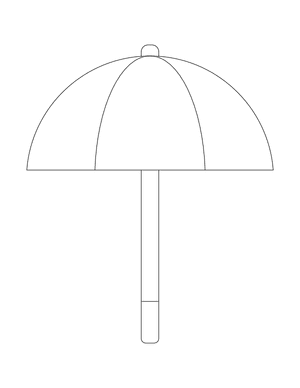 Simple Umbrella Outline Craft Template Printable