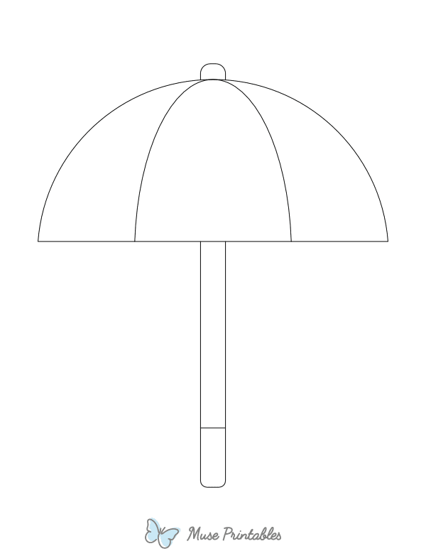 Simple Umbrella Outline Craft Template Printable