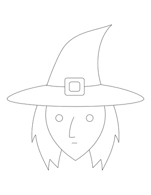 Simple Witch Face Outline Craft Template Printable