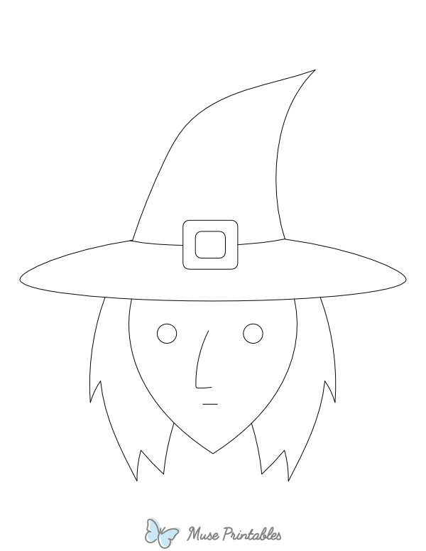 Simple Witch Face Outline Craft Template Printable