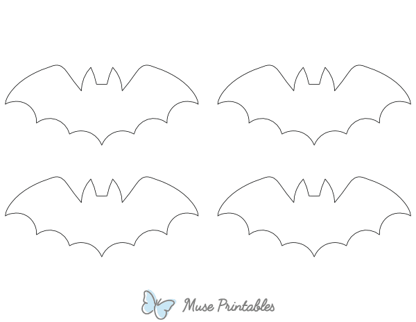 Small Bat Shape Outline Craft Template Printable