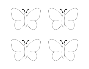 Small Butterfly Outline Craft Template