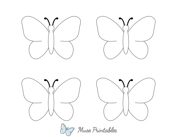 Small Butterfly Outline Craft Template
