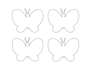 Small Butterfly Shape Outline Craft Template Printable