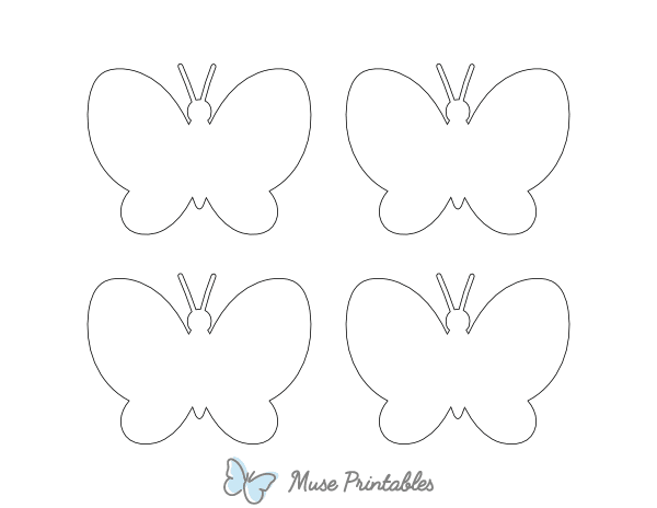 Small Butterfly Shape Outline Craft Template Printable