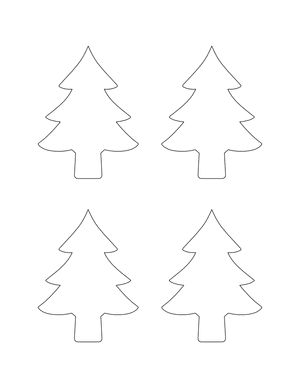 Small Christmas Tree Shape Outline Craft Template Printable