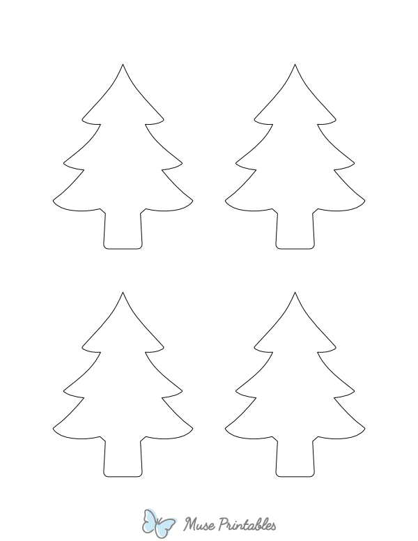 Small Christmas Tree Shape Outline Craft Template Printable