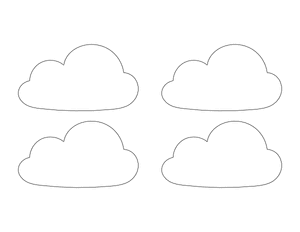 Small Cloud Shape Outline Craft Template Printable