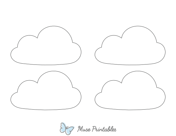 Small Cloud Shape Outline Craft Template