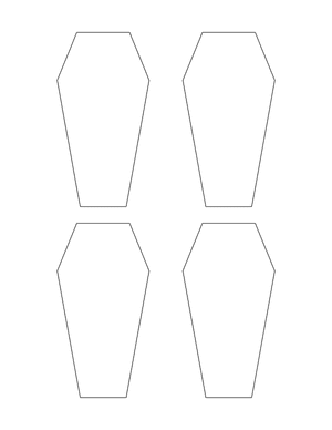 Small Coffin Shape Outline Craft Template Printable