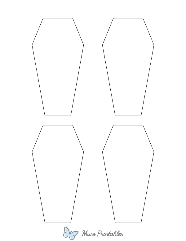 Small Coffin Shape Outline Craft Template Printable