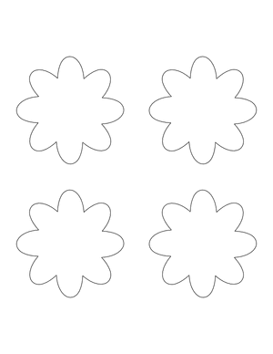 Small Flower Shape Outline Craft Template Printable
